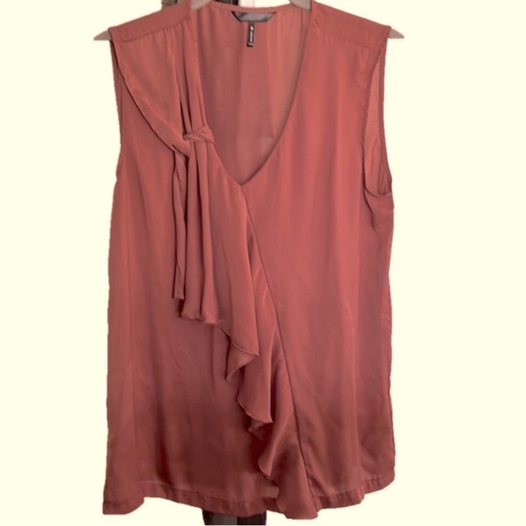 SXSW Clay Terracotta Pink Blouse Size Small Sleeveless - Picture 1 of 3